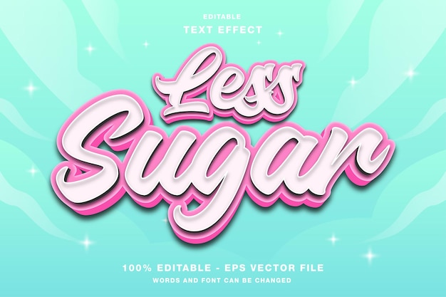 Less sugar 3d editable text effect