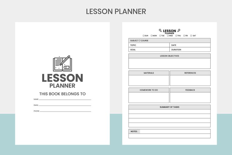 Vector lesson planner kdp interior