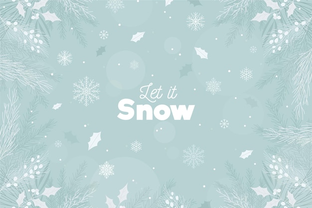 Let it snow lettering on winter background