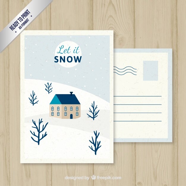 Let it snow postcard