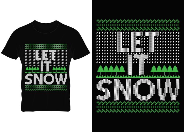 let it snow 추한 크리스마스 티셔츠