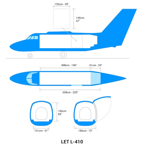 Vector let l410 vliegtuigschema cargo aircraft guide