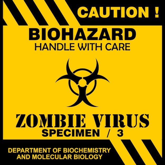 Let op Zombie Virus teken vector