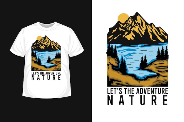 Дизайн футболки Let's the Adventure Handdraw