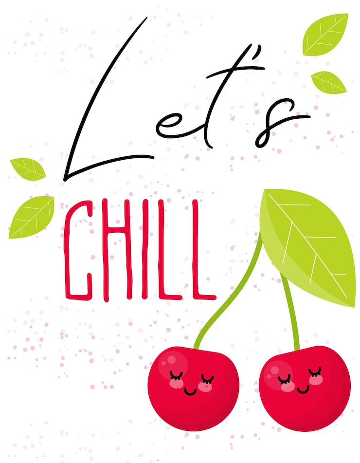 Vector let's chill slogan voor voor wenskaarten posters t-shirts banners print uitnodigingen