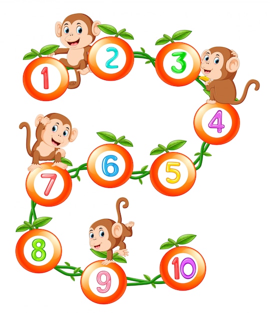 Let's count to ten with fruit and monkey