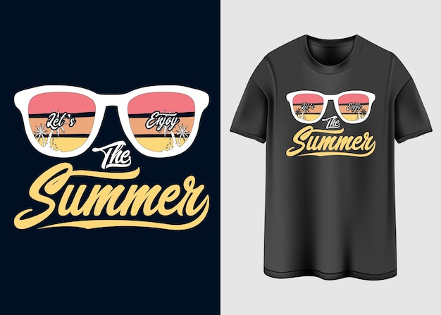 Vector let's enjoy the summer t-shirt design