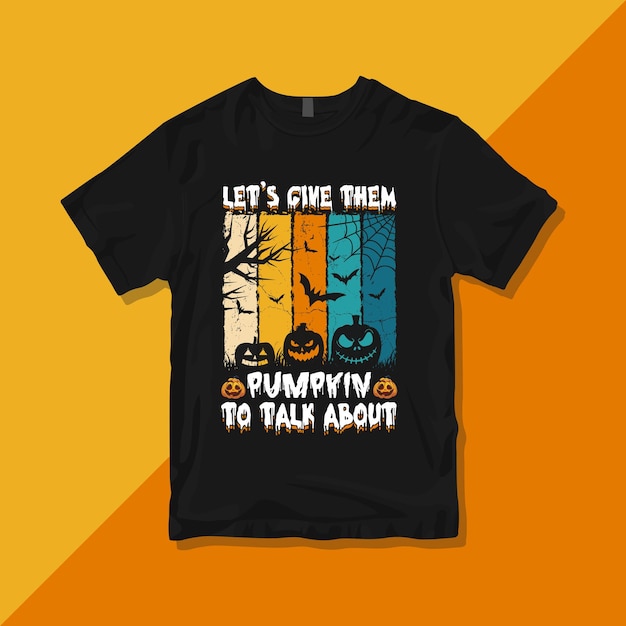 let's give team pumpkin to talk about, Premium vector, Halloween vintage T-shirt design