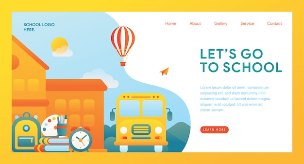 Let's go to school landing page