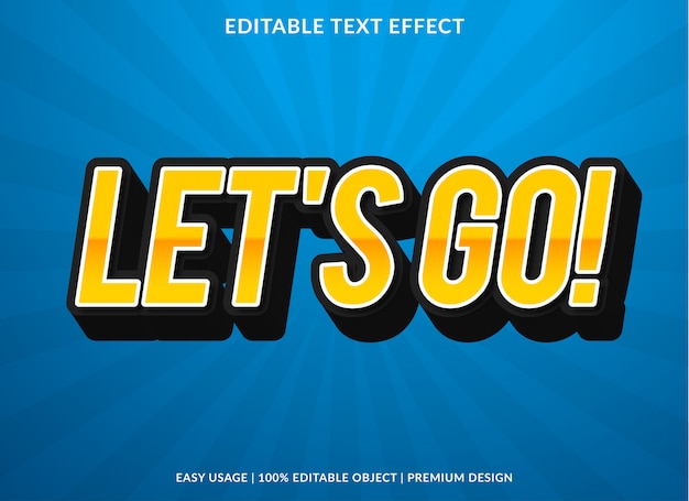 Premium Vector  Editable let's go text effect