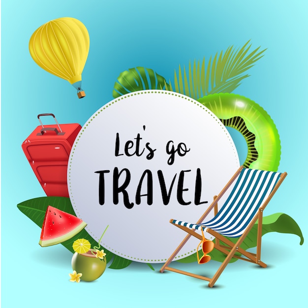 Let's go travel. summer layout for banners.