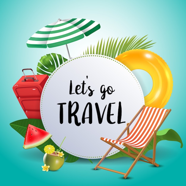 Let's go travel. summer layout for banners