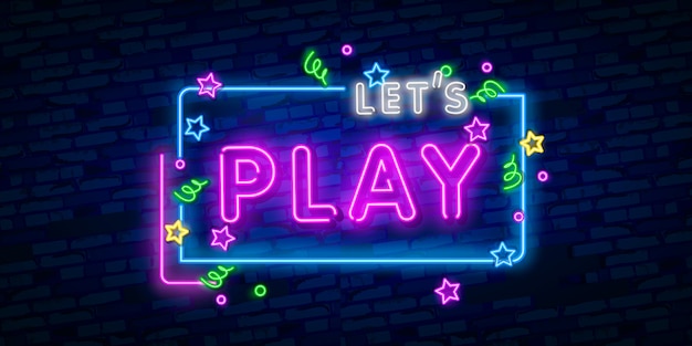 Let's Play neon sign