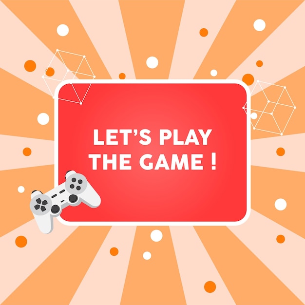 Vector let's play on peach background for game design vector illustration