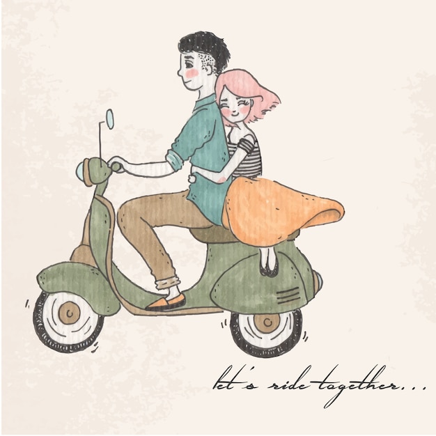 Let's ride together illustration