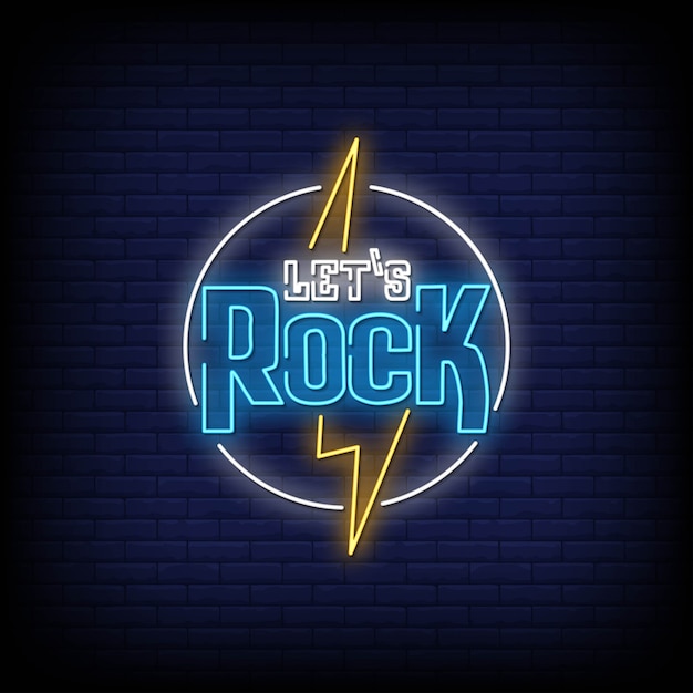 Let's Rock neon style text