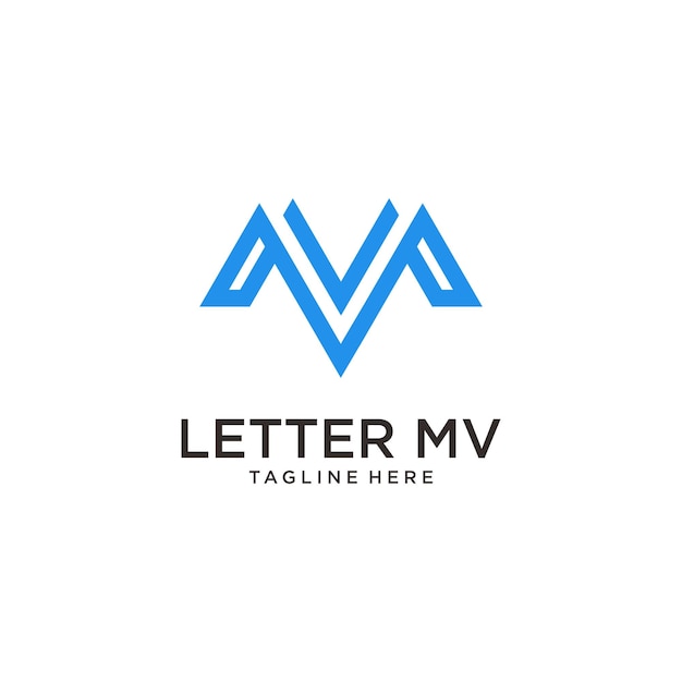 leter m v monogram logo design