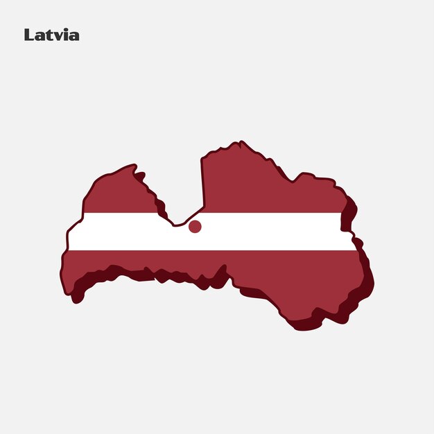 Letland natie vlag kaart Infographic