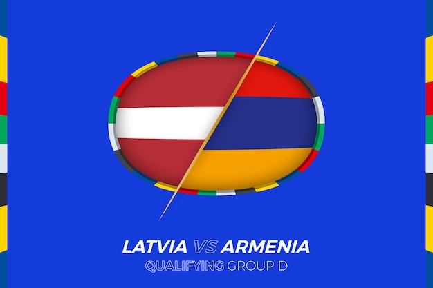 Letland vs Armenië icoon voor kwalificatiegroep D voor Europees voetbaltoernooi