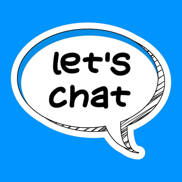 Vector lets chat messages sticker design lettering sticker typographic message chat badge