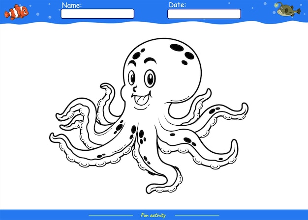 Vector lets color it octopus