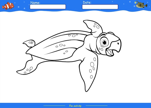 Vector lets color it olive ridley sea turtle