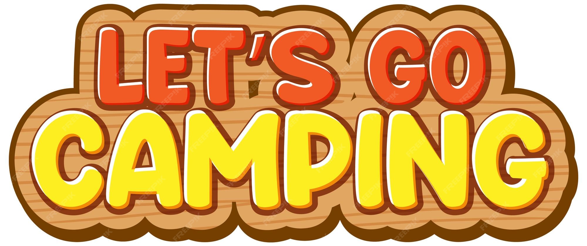 Premium Vector Lets go camping text design