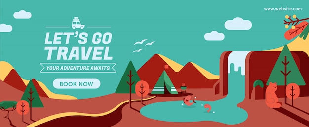 Lets go travel banner