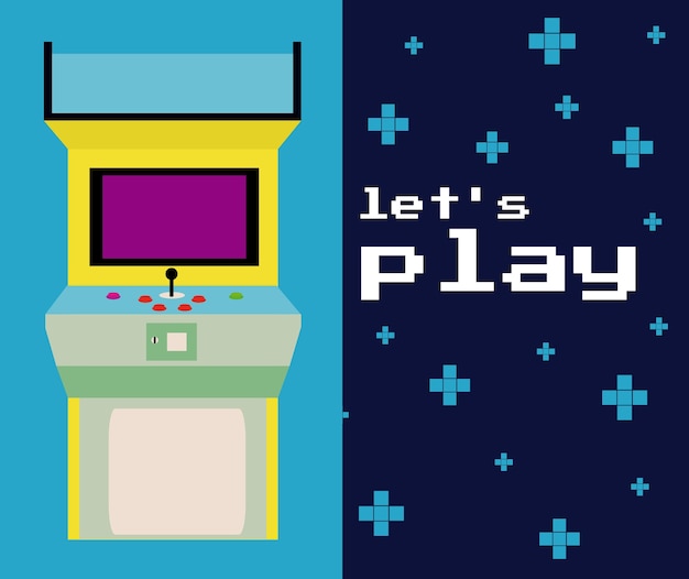 Vector lets play arcade colorful