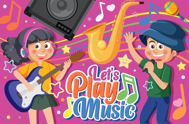 Lets play music poster design