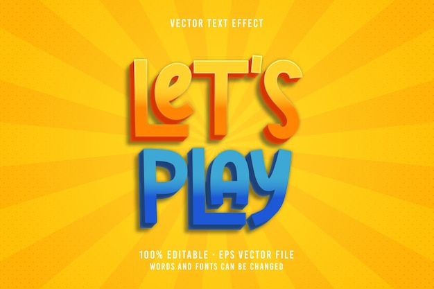 Vector lets play text editable font effect