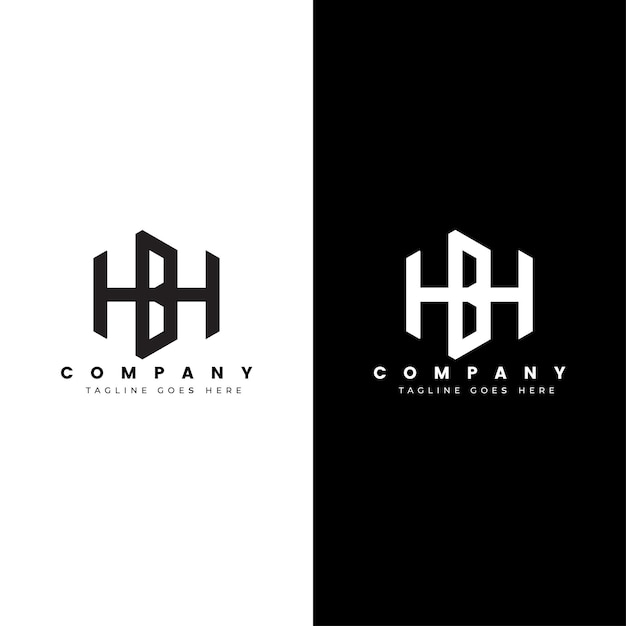 Vector lette hb or bh logo template design