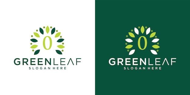 Letter 0 leaf logo design