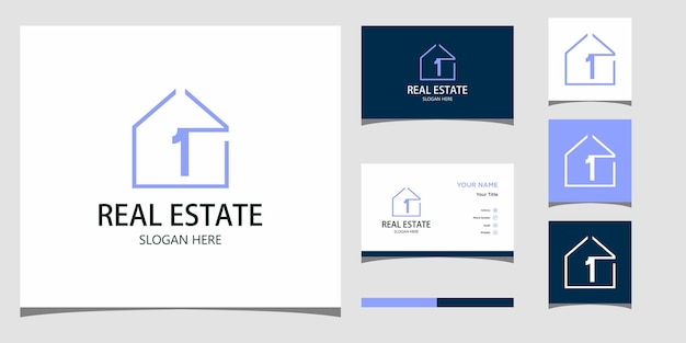 Letter 1 House Logo Design