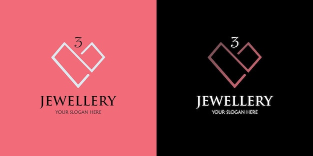 Letter 3 diamond logo-ontwerp