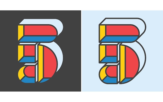 文字5または数字5幾何学