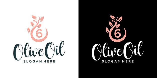 Letter 6 Olive Oil logo design