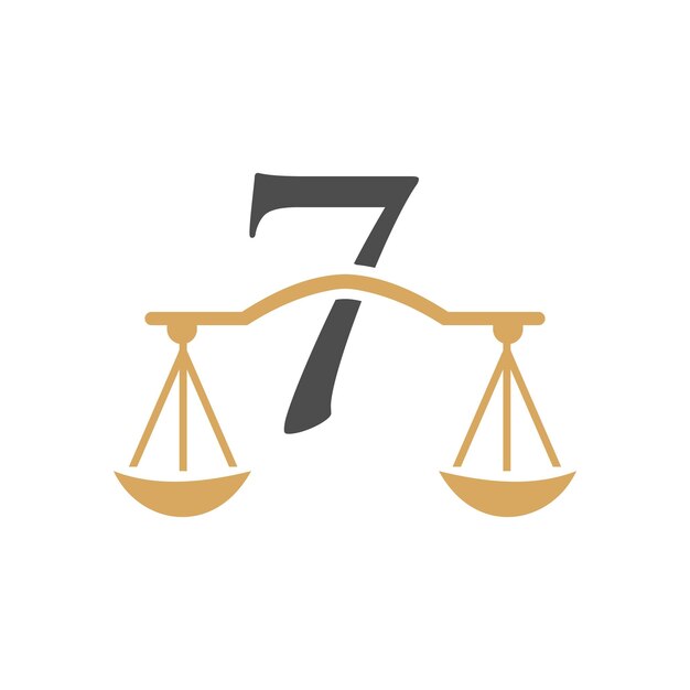 Letter 7 Law Firm Logo Design. Lawyer And Justice, Law Attorney Symbol