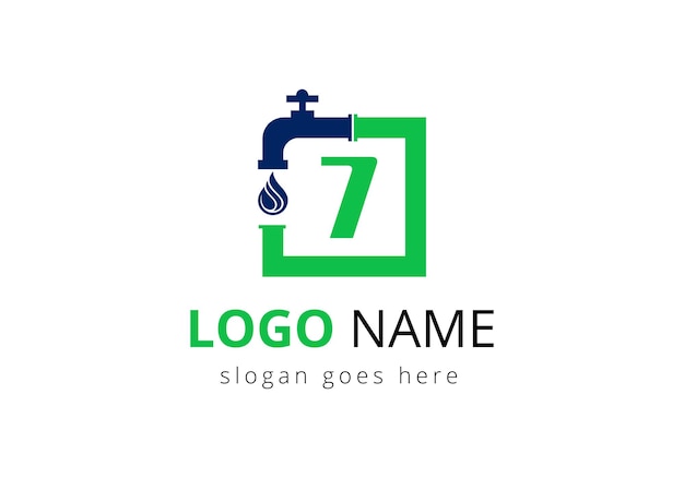 Letter 7 plumber logo design