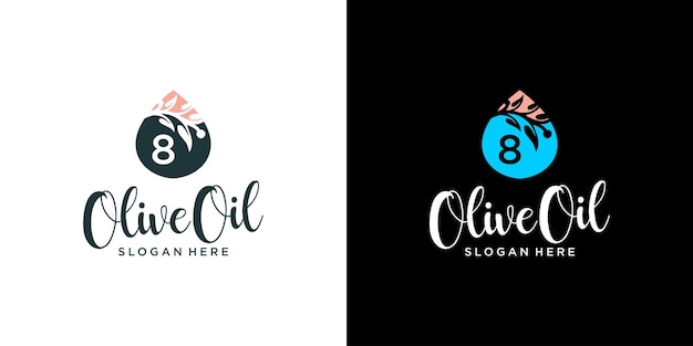 Letter 8 olijfolie logo-ontwerp