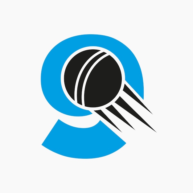 Letter 9 Cricket Logo Concept Met Bewegende Cricket Bal Pictogram Cricket Sport Logotype Symbool Vector