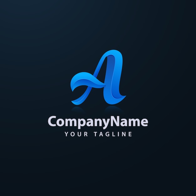 Letter A 3D-logo ontwerpsjabloon