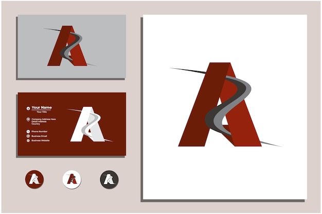 Vector letter a combinatie met visitekaartje