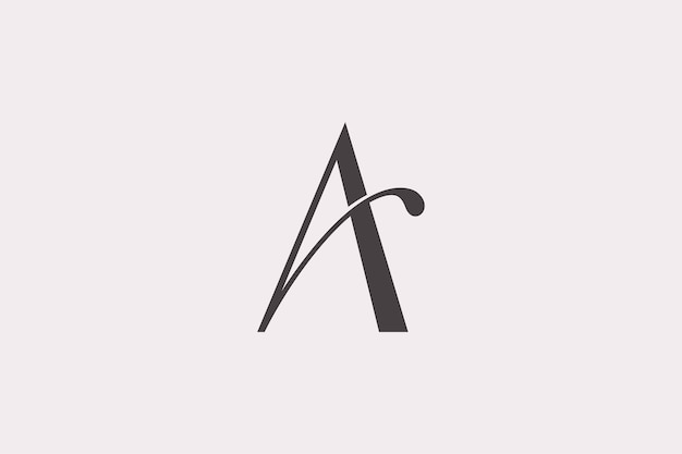 Letter A in zwarte eenvoudige minimalistische monogram logo vector