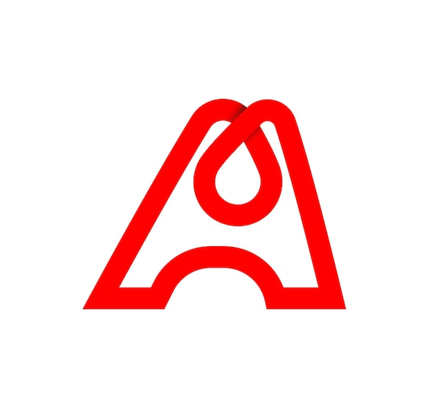 Буква знак бесконечности. циклическая красная буква а. современная естественная бесконечная петля. футуристический корпоративный логотип
