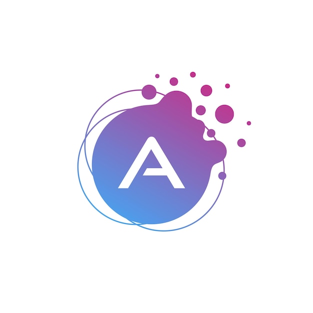 Letter A Initial Liquid Bubble Modern Logo Template