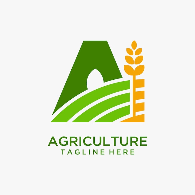 Vector letter a landbouw logo-ontwerp