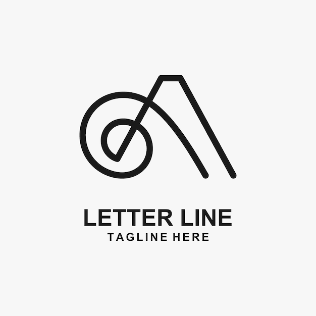 Letter A lijn logo ontwerp