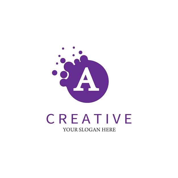 Vector letter a logo c vector letter design met stippen