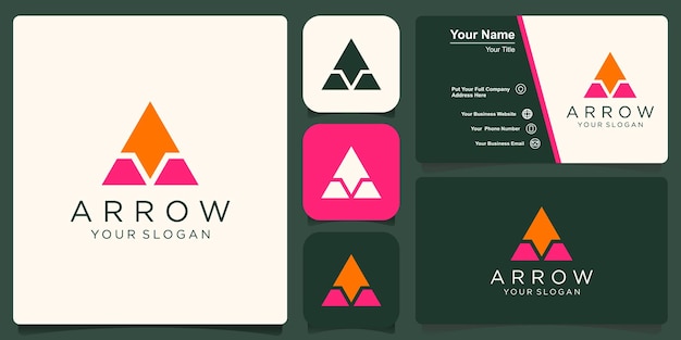 文字矢印記号付きのロゴデザイン